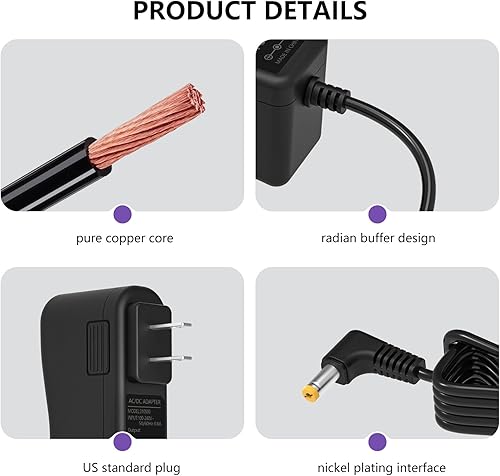 Miniatura 5 de Cargador de fuente de alimentación de 9.5 V para Casio ADE95100LU Casio Piano Keyboard SA76 SA77 SA46 CTK-2080 CTK-2550 CTK-3200 Reemplazo