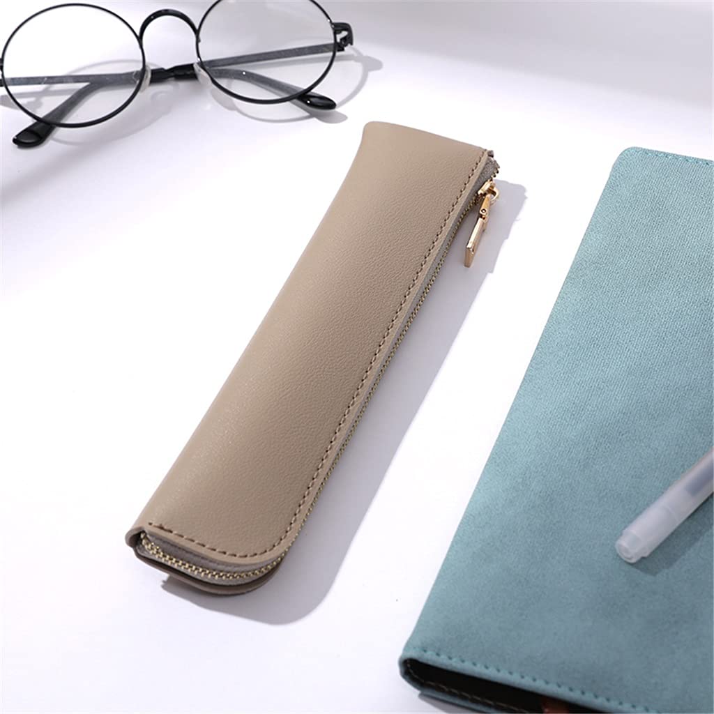 Estuche para lápices de Cuero PU para Estudiantes de Escuela Estuche para lápices Organizador de papelería Estuche pequeño para lápices de pequeña Capacidad literaria Fresca (A, 20 * 1 * 4,5 cm) (D