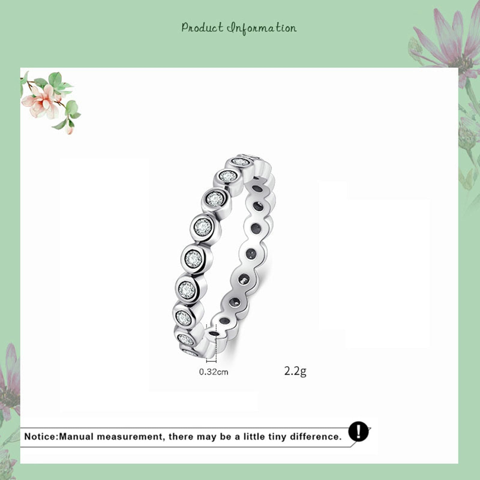 Anillo de mujer de oro blanco 585, talla redonda, moissanita, anillos para mujer, anillos de oro 45 (14,3) 62 (19,7), estilo A389