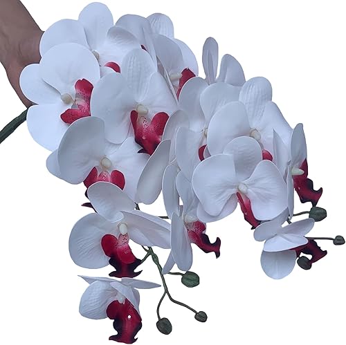 Miniatura 95 de FagusHome Phalaenopsis - Flores artificiales de 32 pulgadas, 6 piezas de orquídeas artificiales con tallo para decoración del hogar (rosa)