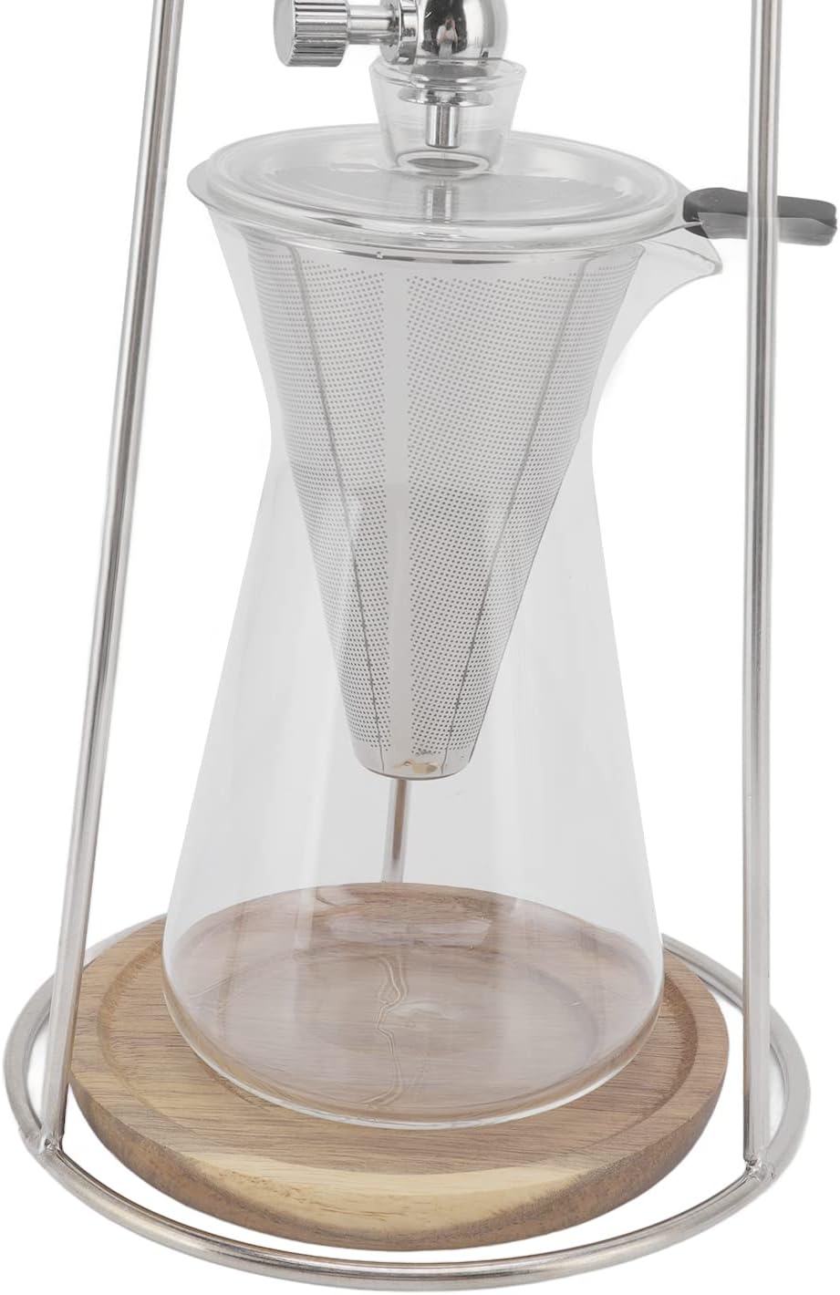 Drip Tower Coffee Maker 600ml Reusable Borosilicate Glass Iced Coffee Maker for Home Kitchen Cafe Compatible with Various Coffee Grounds