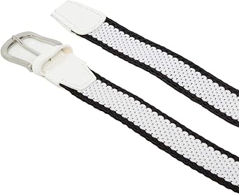 J.Lindeberg New Fulton Elastic Stripe Golf Belt White 34
