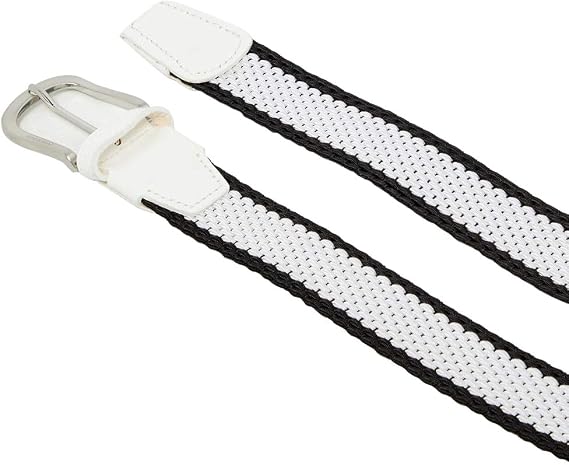 J.Lindeberg New Fulton Elastic Stripe Golf Belt White 34