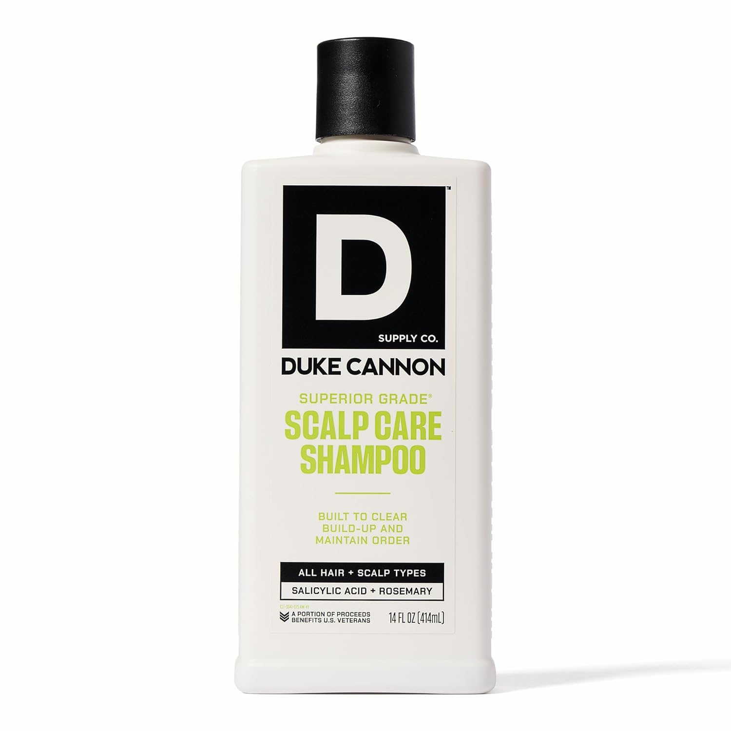 Duke Cannon Superior Grade Scalp Care Shampoo for Men, 14 oz – Salicylic Acid for Build-Up Removal, Rosemary & Arnica for Scalp Soothing, Wheat Protein for Strength, Sulfate-Free Shampoo Single Bottle 14 Fl Oz (Pack of 1)
