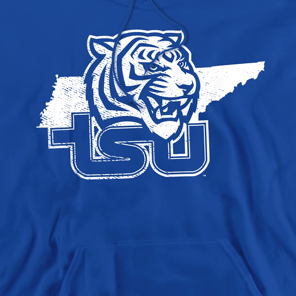 Tennessee State University Official State Shape Unisex Adult Pull-Over Hoodie,Royal Blue, X-Large