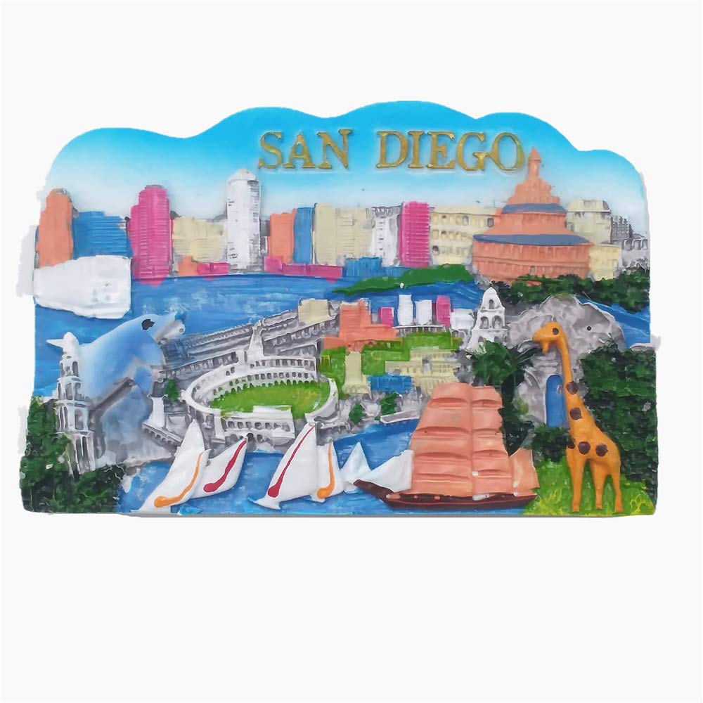 San Diego California USA 3D Fridge Magnet, Home & Kitchen Decoration Magnetic Sticker San Diego America Travel Souvenir Gift Refrigerator Magnet Collection