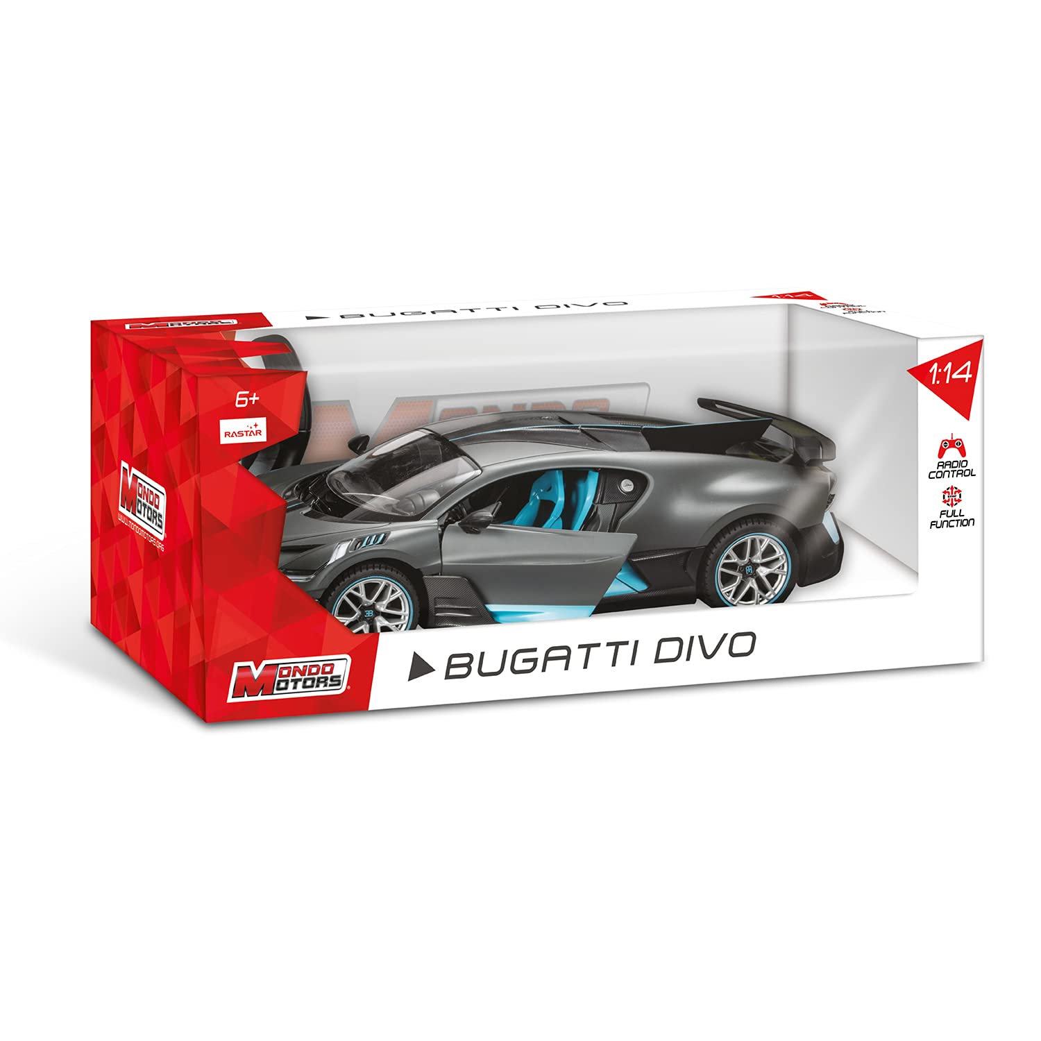 Mondo Motors BUGATTI DIVO, Modello in Scala 1: 14, fino a 10 km/h di Velocità, Auto Giocattolo per Bambini 63688, metal