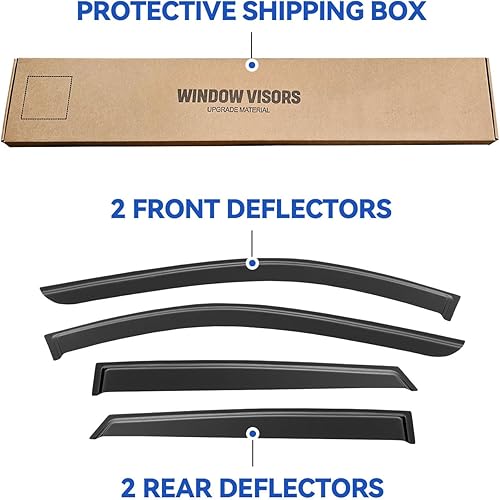 Miniatura 833 de Visores protectores de lluvia para ventana, deflectores de viento de canal exterior