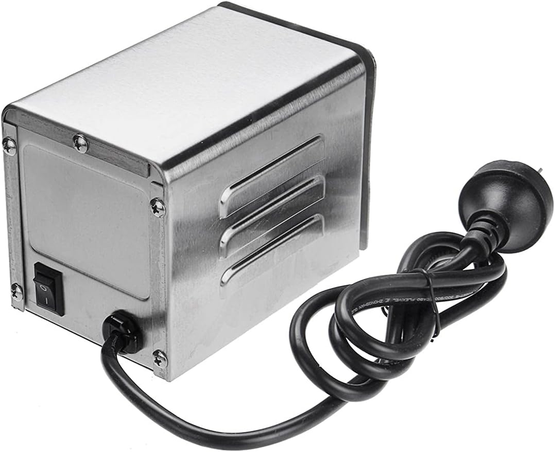 NOMAL Universal Grill Electric BBQ Spit Motor Stainless Steel Rotisserie Roaster Electric Replacement Rotisserie Motor 110 V 15W for Most Burner Grills Camping Party Cooking Roast Lamb (Sliver)