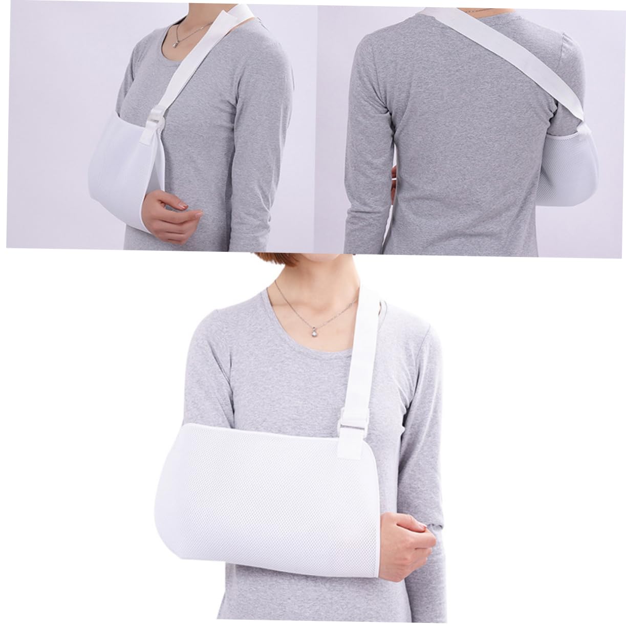 FRCOLOR Arm Slings Adjustable Medical Sling Fractured Bones Immobilizer Sling Arm Sling Sport Shoulder Sling Broken Arm Brace Arm Sling for Shoulder Broken Arm Support White