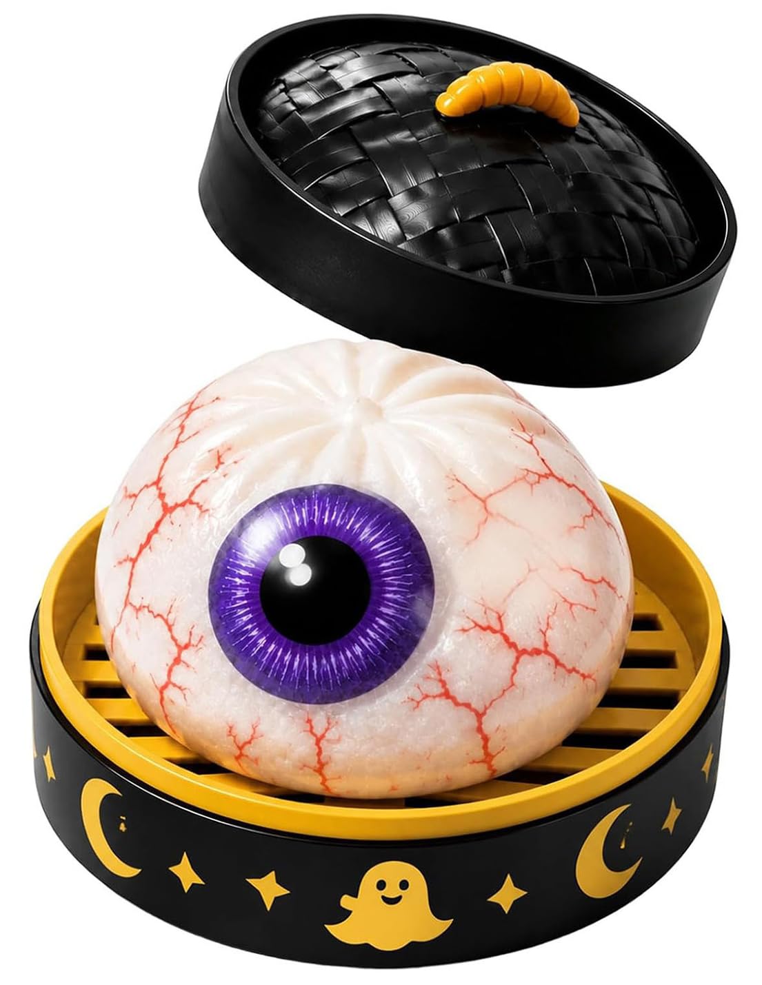 Halloween Steamed Bun Stress Toys with Steamer Basket Relief Fidget Surprise Gift for Adults, D