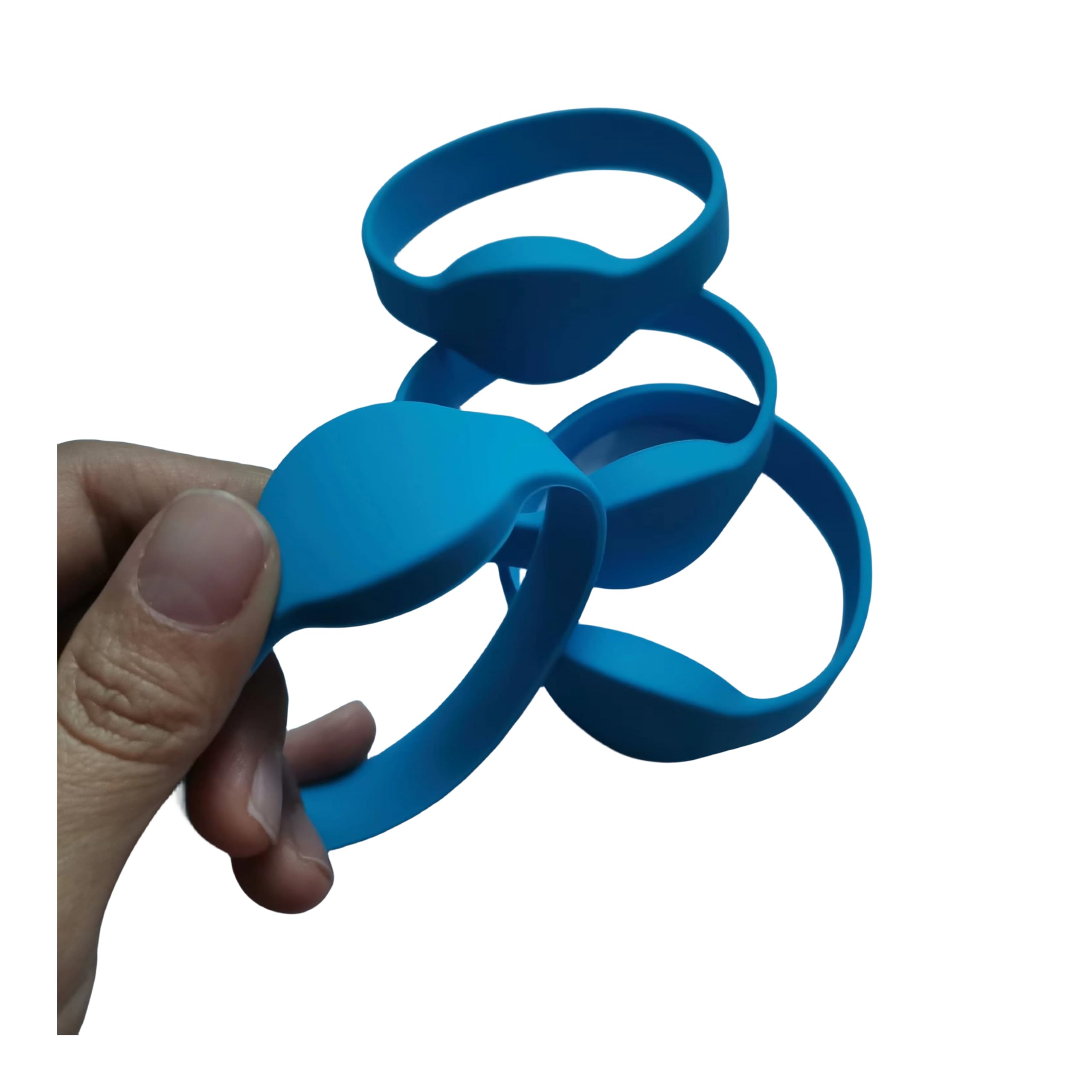 Pulsera clásica MIF 1K de silicona RFID 13,56 MHz para acceso, 10 unidades (azul)