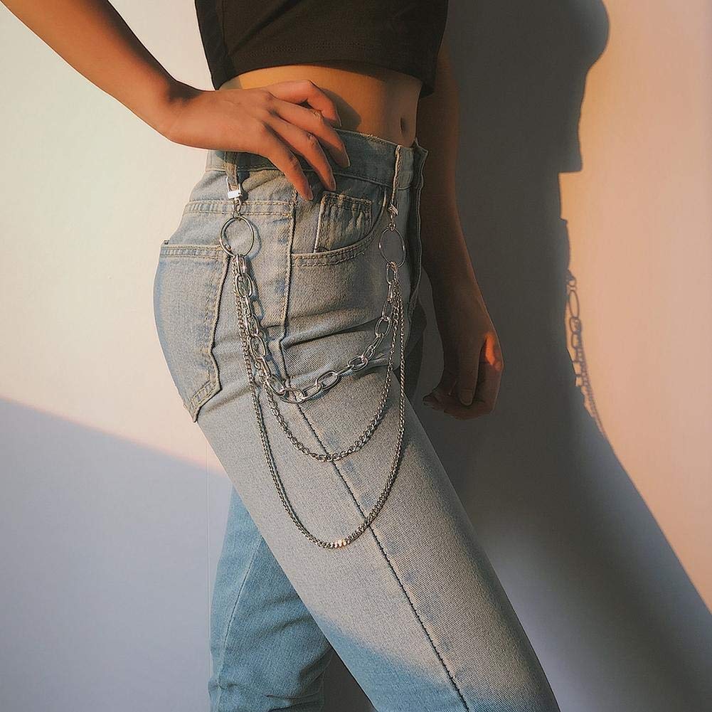 Hose Kette Hosenketten Hip-pop Jean Metall Hosenkette Damen Dual Layer Punk Hose Kette Festtag Geschenk Nacht Party Dekoration