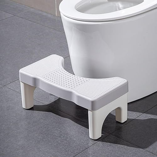 Miniatura 5 de Taburete de inodoro para adulto, taburete de excremento para baño de 7 pulgadas, antideslizante para baño, soporte de inodoro para pies, portátil