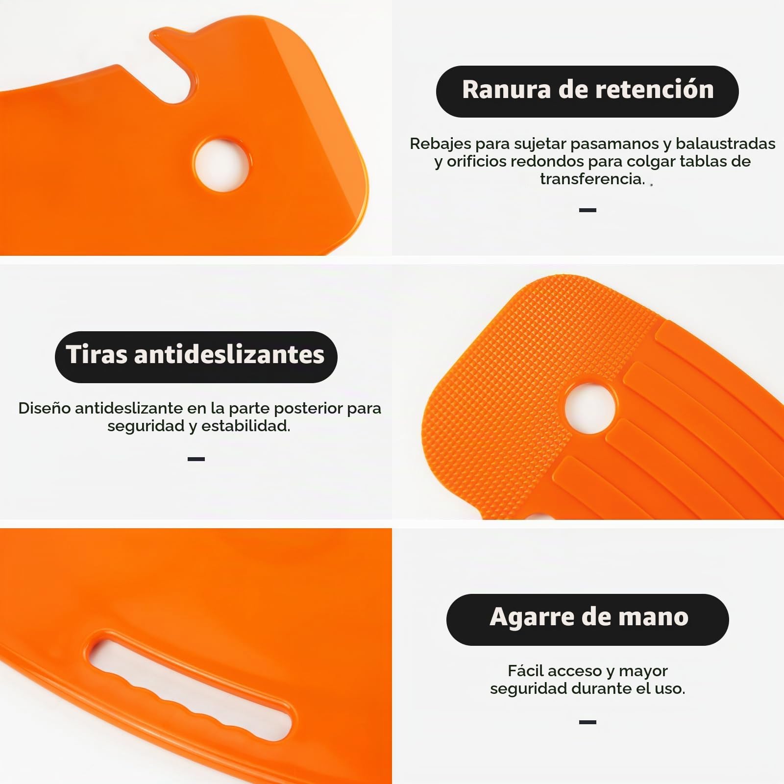 LOSCHEN Tabla de transferencia, deslizador de pacientes para la transferencia de pacientes o Handica de silla de ruedas a la cama, al inodoro, bañera, en el coche, muescas de mango de tabla