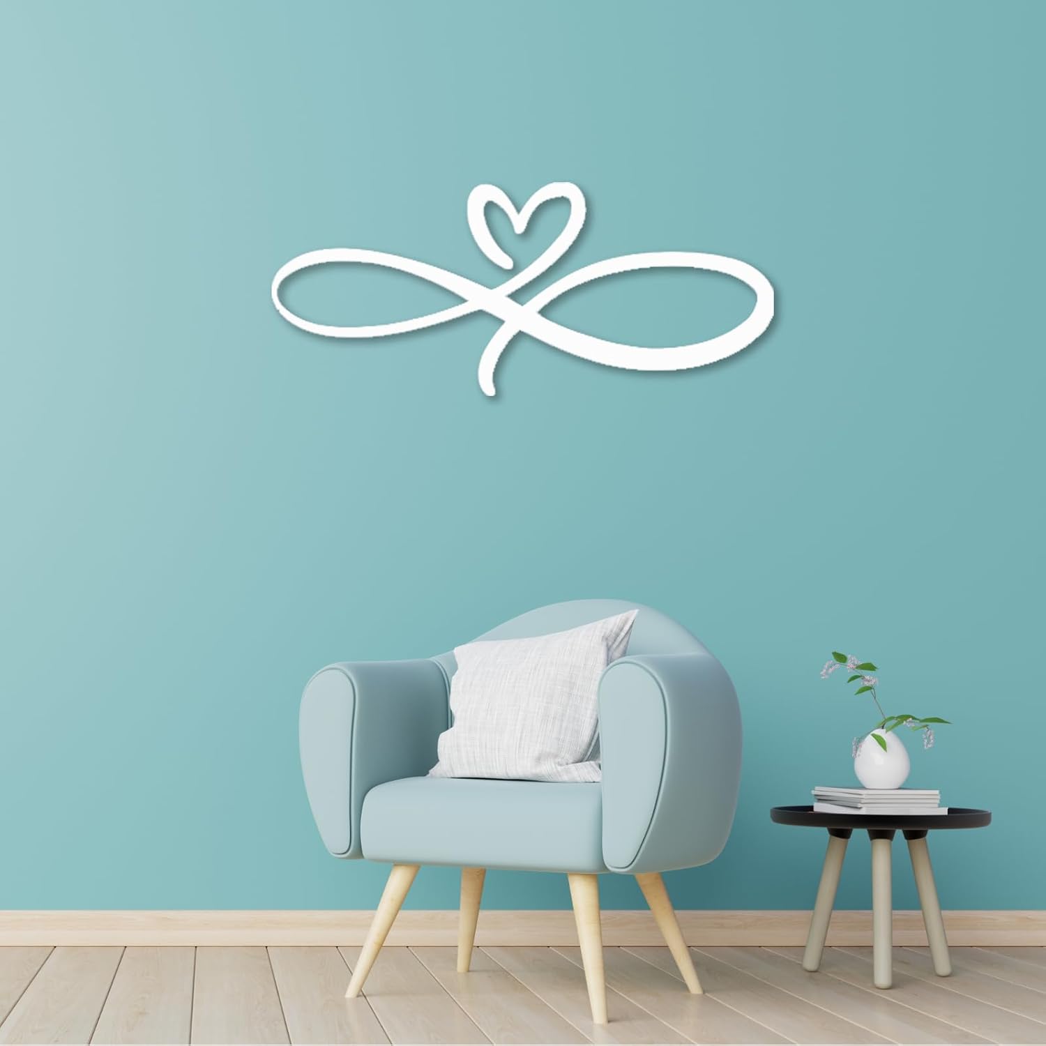 runvane Infinity Heart Wall Art,Metal Heart, Metal Infinity