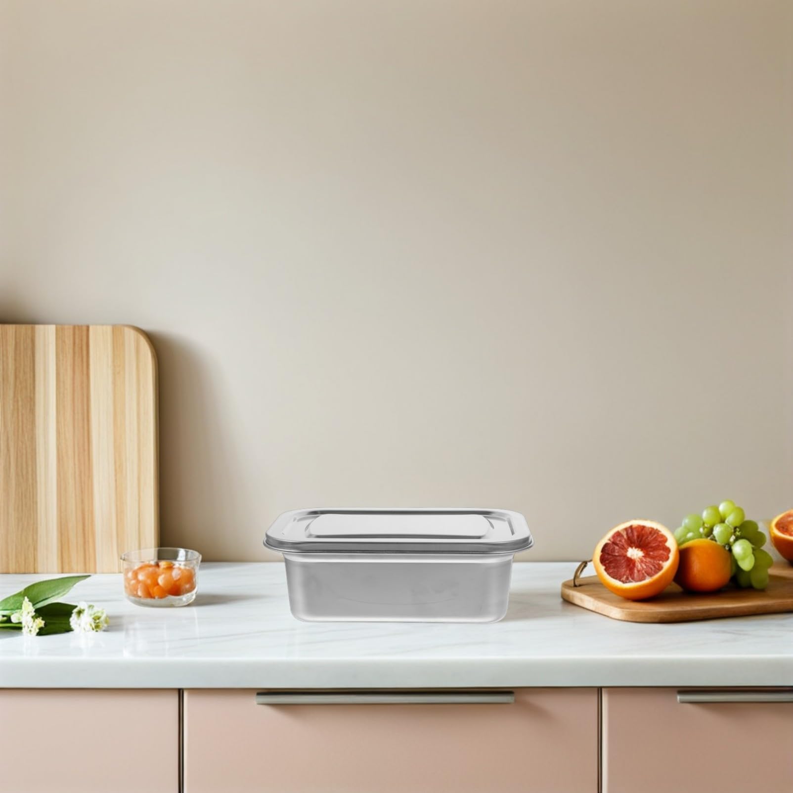 Zerodeko Scatola Conservazione Gelato in Acciaio Inox 1600ml con Coperchio 2 Pezzi per Picnic e Viaggi