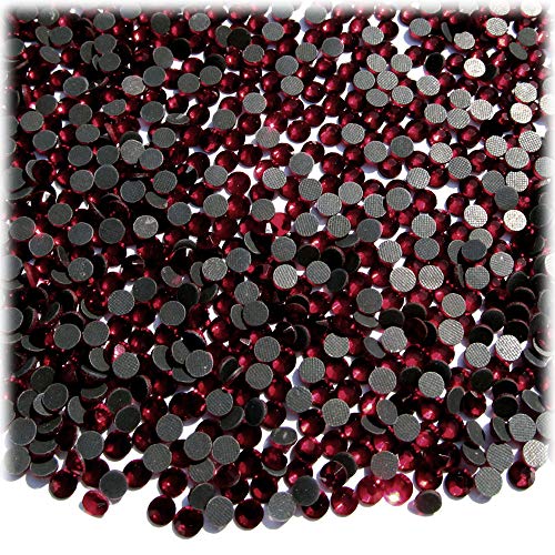 The Crafts Outlet 1,440-pc Iron On Heat induced Glue, Glass Rhinestones, 4mm (16ss) Small - Devil Red Wine (Siam)