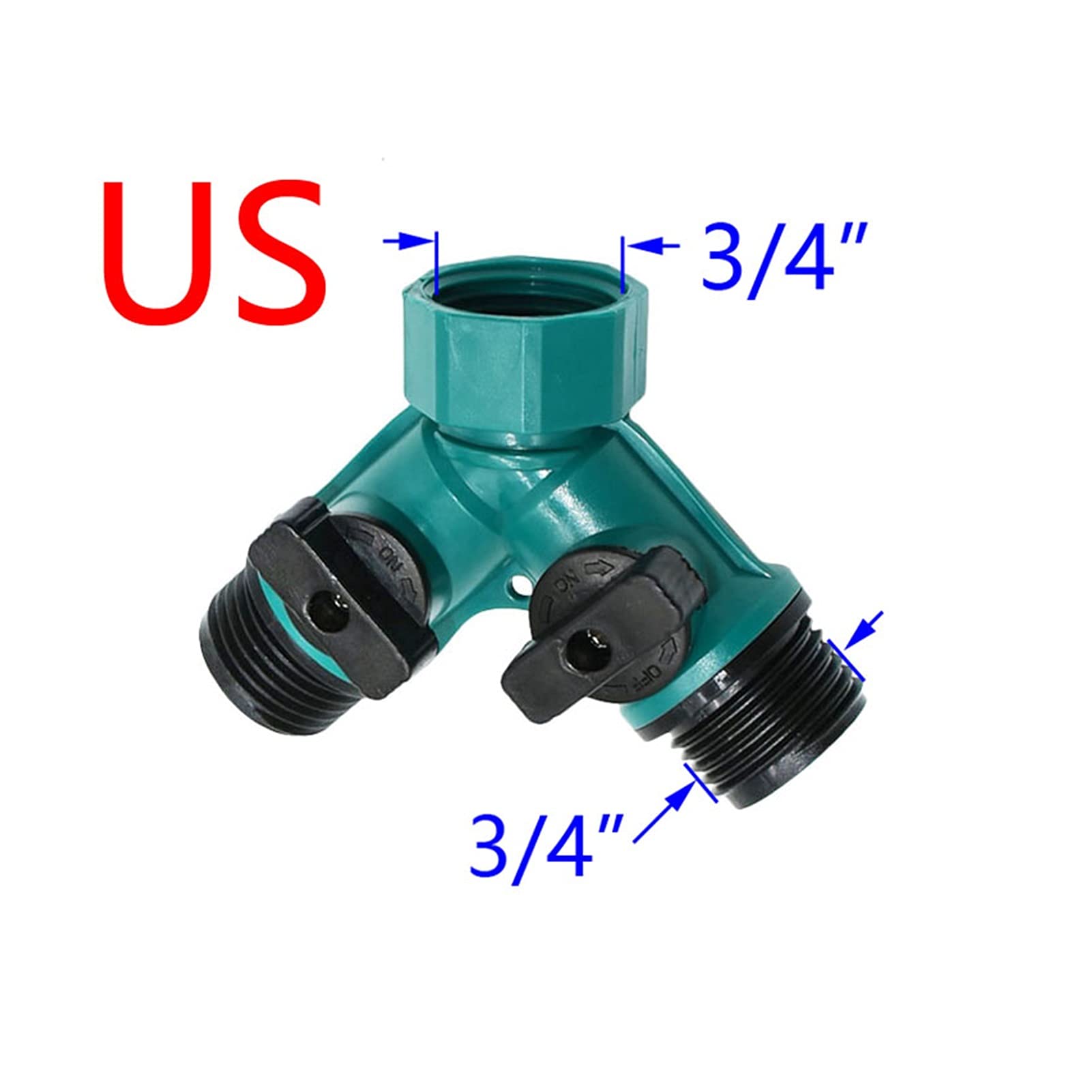 Conector de manguera 10 piezas de grifo de jardín de 2 puertos Desviador de manguera Y Rosca interna for válvula de riego 1/2 3/4 a 5/8 1/4 "Conector rápido for manguera de agua