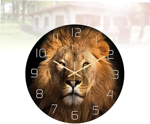 Miniatura 2 de DECHOUS 2pcs Creative Wall Clock Lion Pattern Clock Digital Wall Clock Office Decor Kitchen Clock Kids Room Decoration Lion Pattern Wall Clock