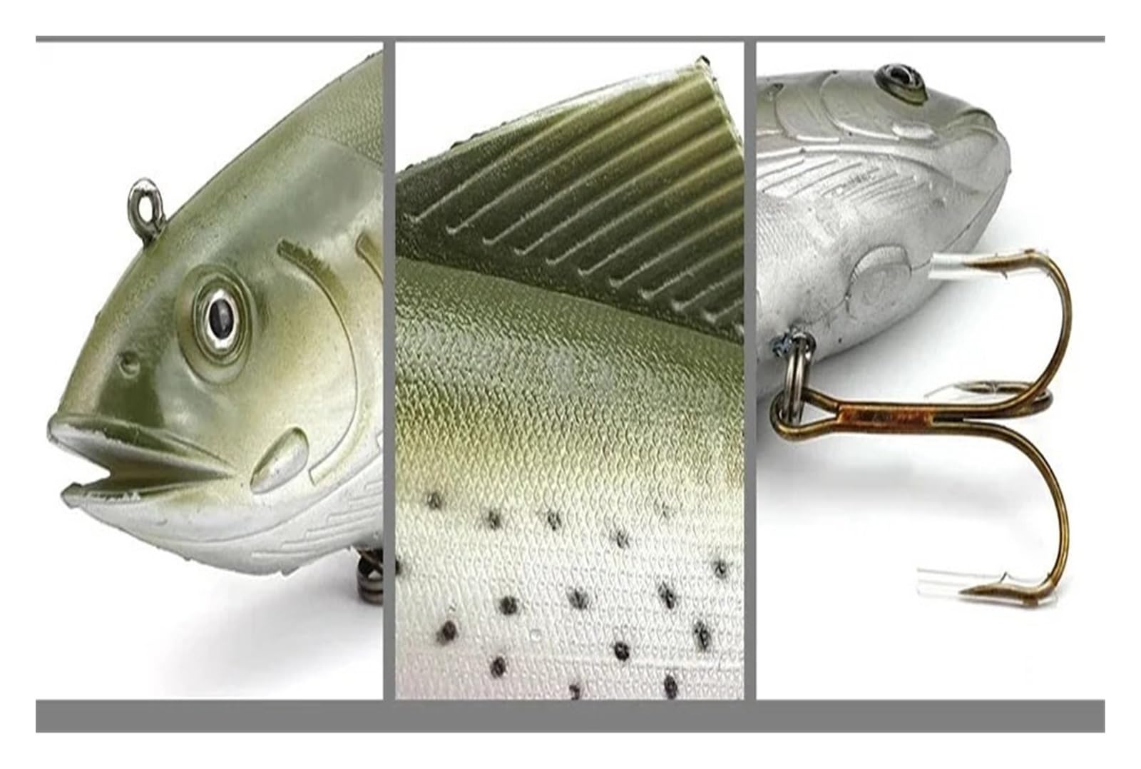 Señuelos Pesca Cebo Suave de Aguas Profundas, 30cm, Pesca en el mar, tamaño Grande, señuelo de pez simulado con 3 Ganchos, cebos Artificiales, Swimbait, Cebo con manivela, 1 Uds. Cebo Artificial