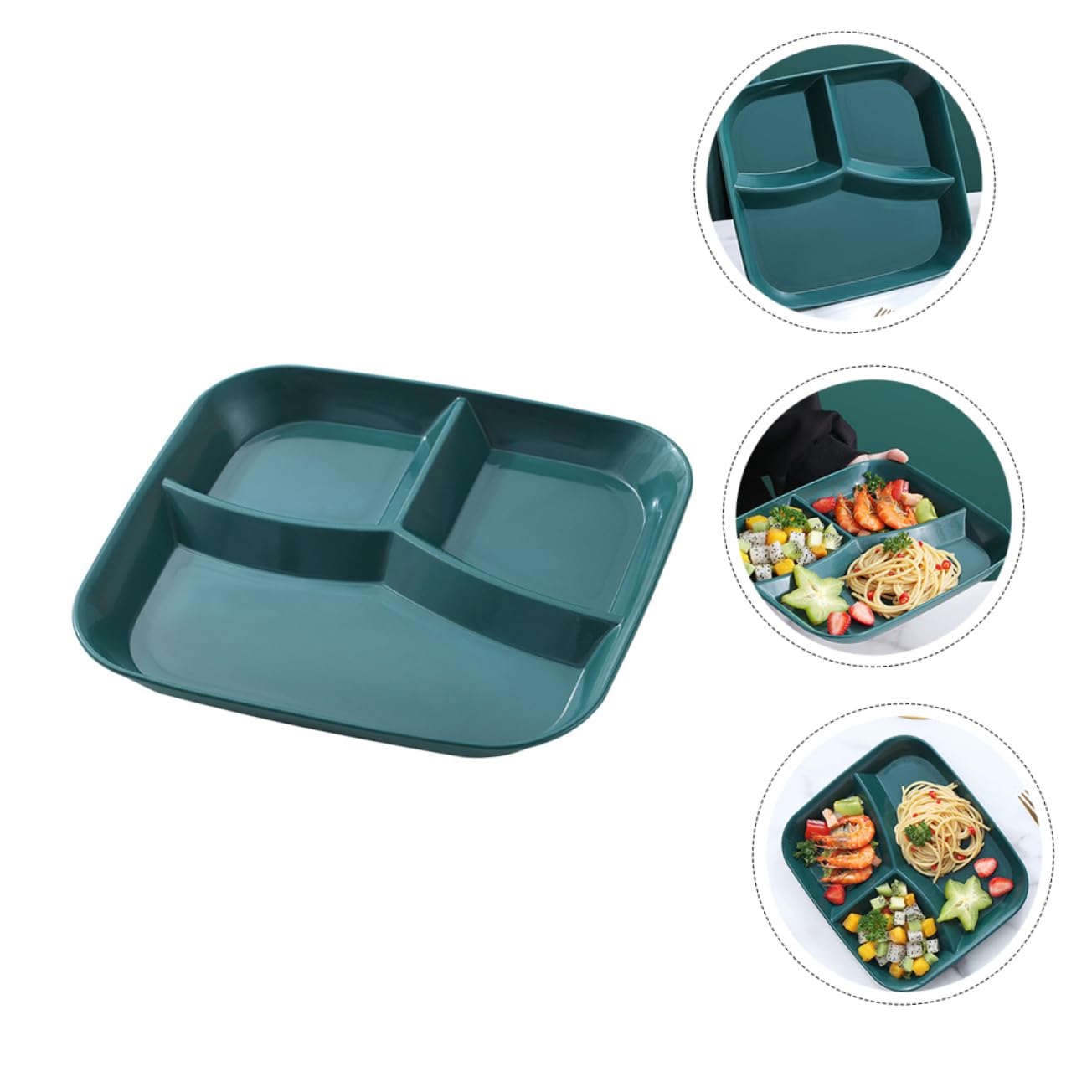 OFFSCH Restaurant Plastic Plate Home Plate Easy Clean Multi-functional Sub-grid