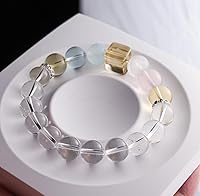 Vista 40 de Precious Gemstone Natural Crystal Healing Bracelet, Rutilated Quartz, Moonstone, Quartz Handmade Original Design Bracelet
