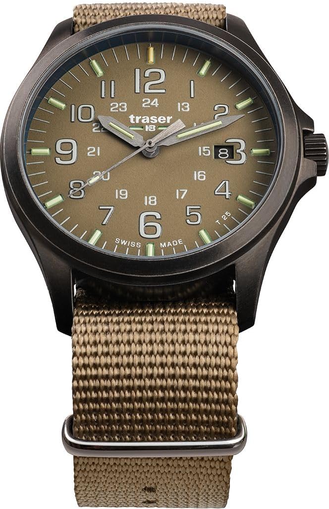 Men's Analogue Quartz Watch with Nylon Strap 108631, Brown, Bracelet