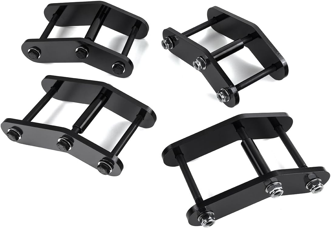 Heavy Metal Suspensions - Fits 1987-1995 Jeep Wrangler YJ 1.5" Front + 1.5" Rear Boomerang Shackles High Strength Carbon Steel Lift Kit