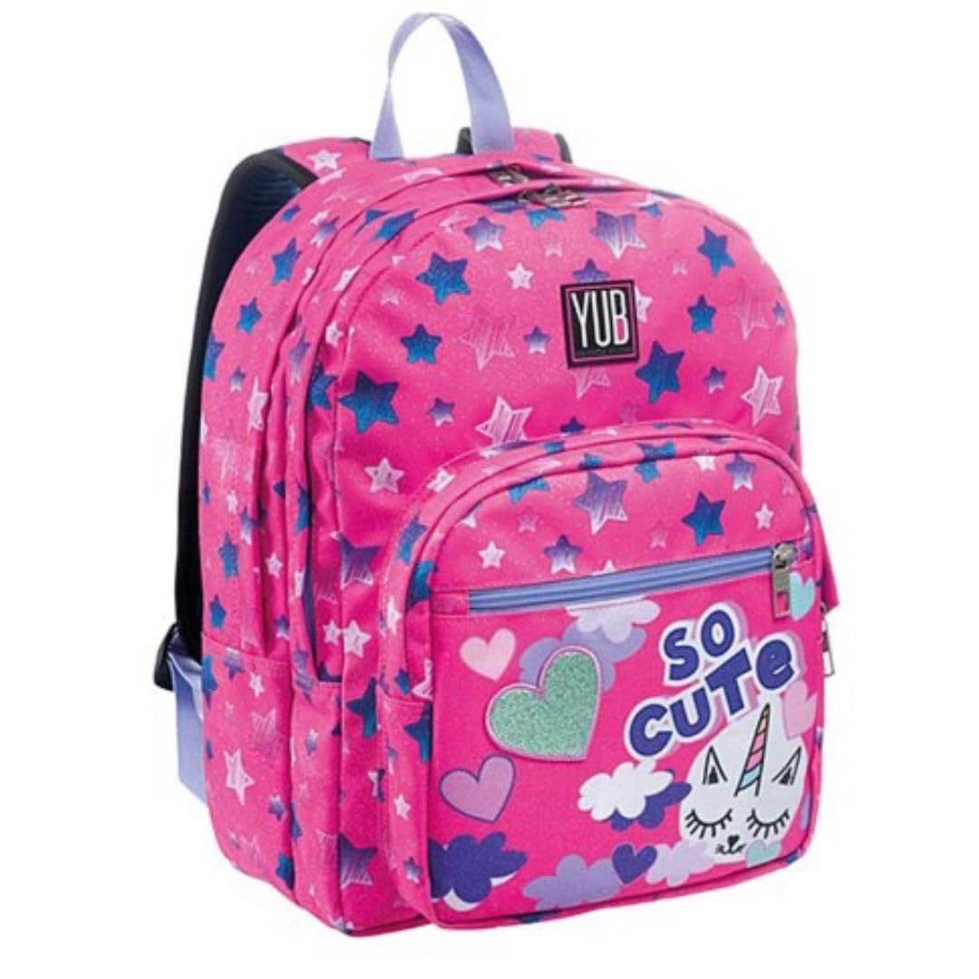 Seven Set Scuola Girl, Zaino con Astuccio 3 Zip e bustina, Design Hayride