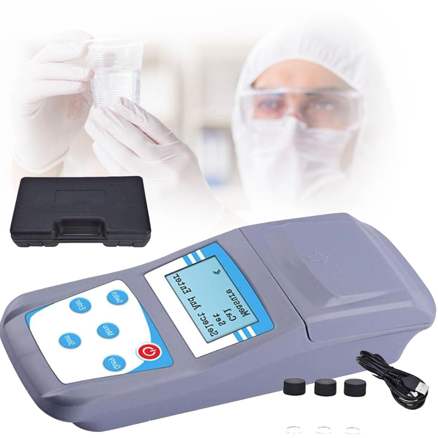 Tragbares Turbidimeter-Kit, 0-1000 NTU Messbereich, Flüssigkeitstrübungs-Testgerät für genaue Wasserqualitätsanalyse
