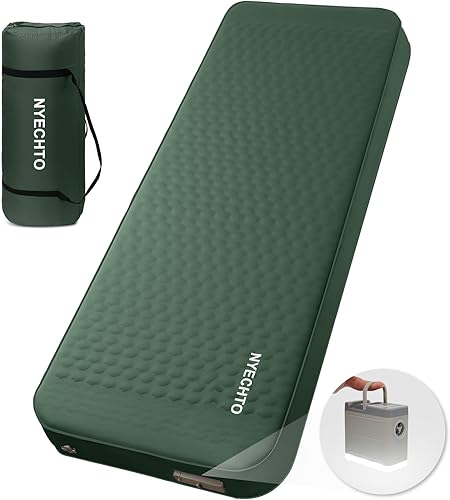 Miniatura 1 de Colchoneta de dormir autoinflable con bomba eléctrica, colchón de espuma viscoelástica ultraligero de 4 pulgadas de grosor, telescópico y compacto,