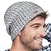 LETHMIK Winter Beanie Skull Cap Warm Knit Fleece Ski Slouchy Hat for Men & Women Mix Light Grey