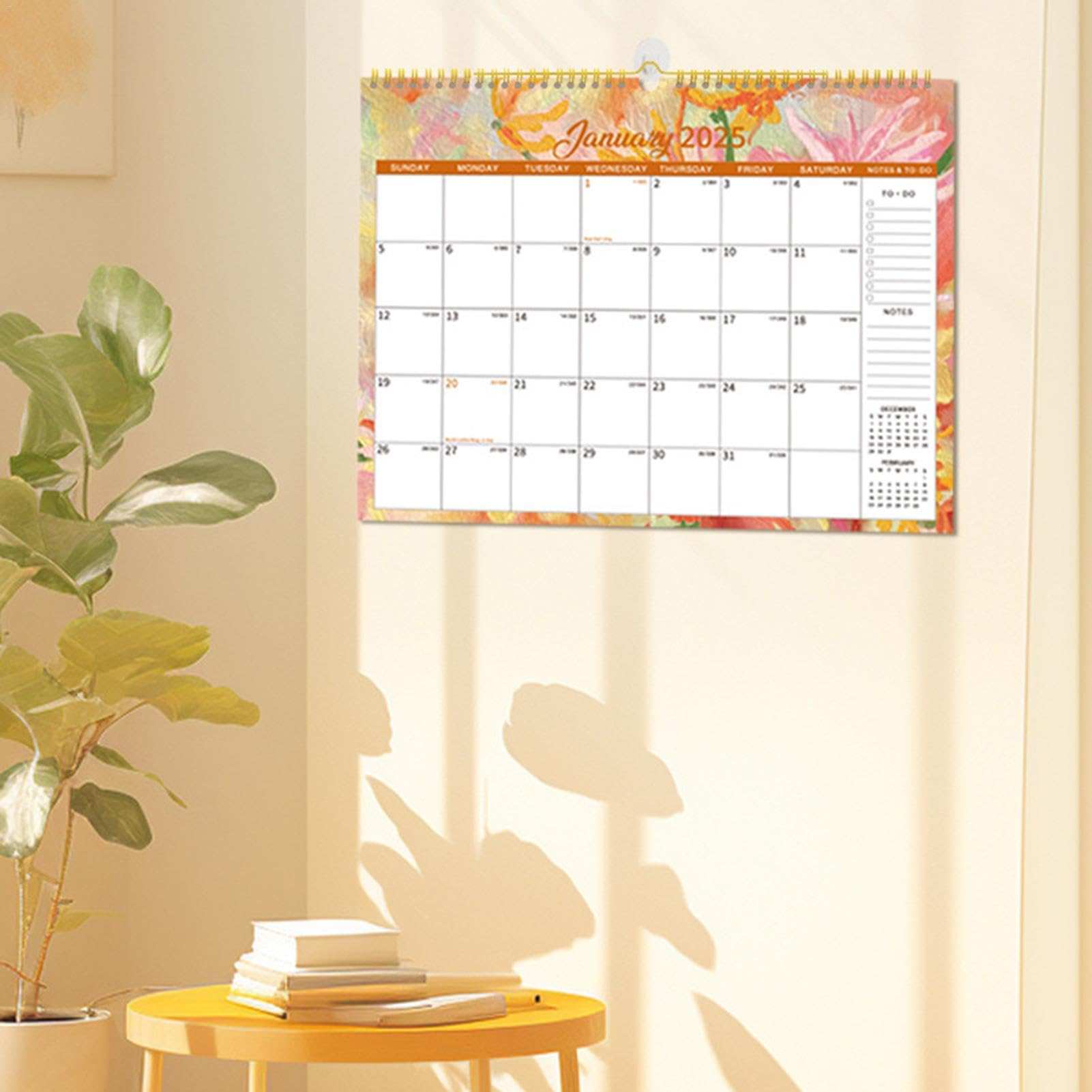 Calendrier 2025 Pour Mur,calendrier Mural 2025 - Calendrier Mural Du Planificateur Mensuel Du Paysage Mondial 2025 | Calendrier Mural Sur Le Thème Du Paysage Mondial Pour La Maison Et L'école