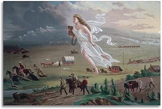 Ohn Gast's American Progress. Manifest Destiny USA History Poster Wall Art Scroll Canvas Painting Picture Living Room Decor Home 12x18inch(30x45cm)