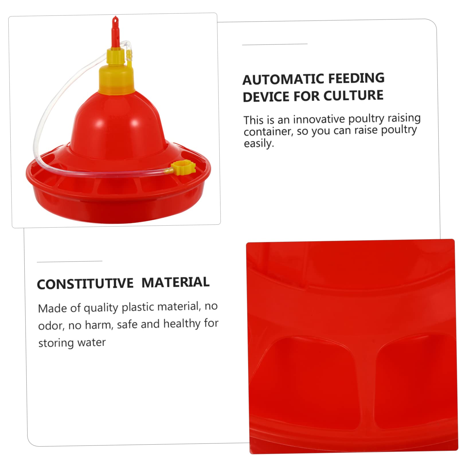 VANZACK Mangiatoia Automatica per Pollame in Plastica, Flusso D’acqua Costante e Resistente al Calore, per Galline e Uso in Allevamento All’aperto