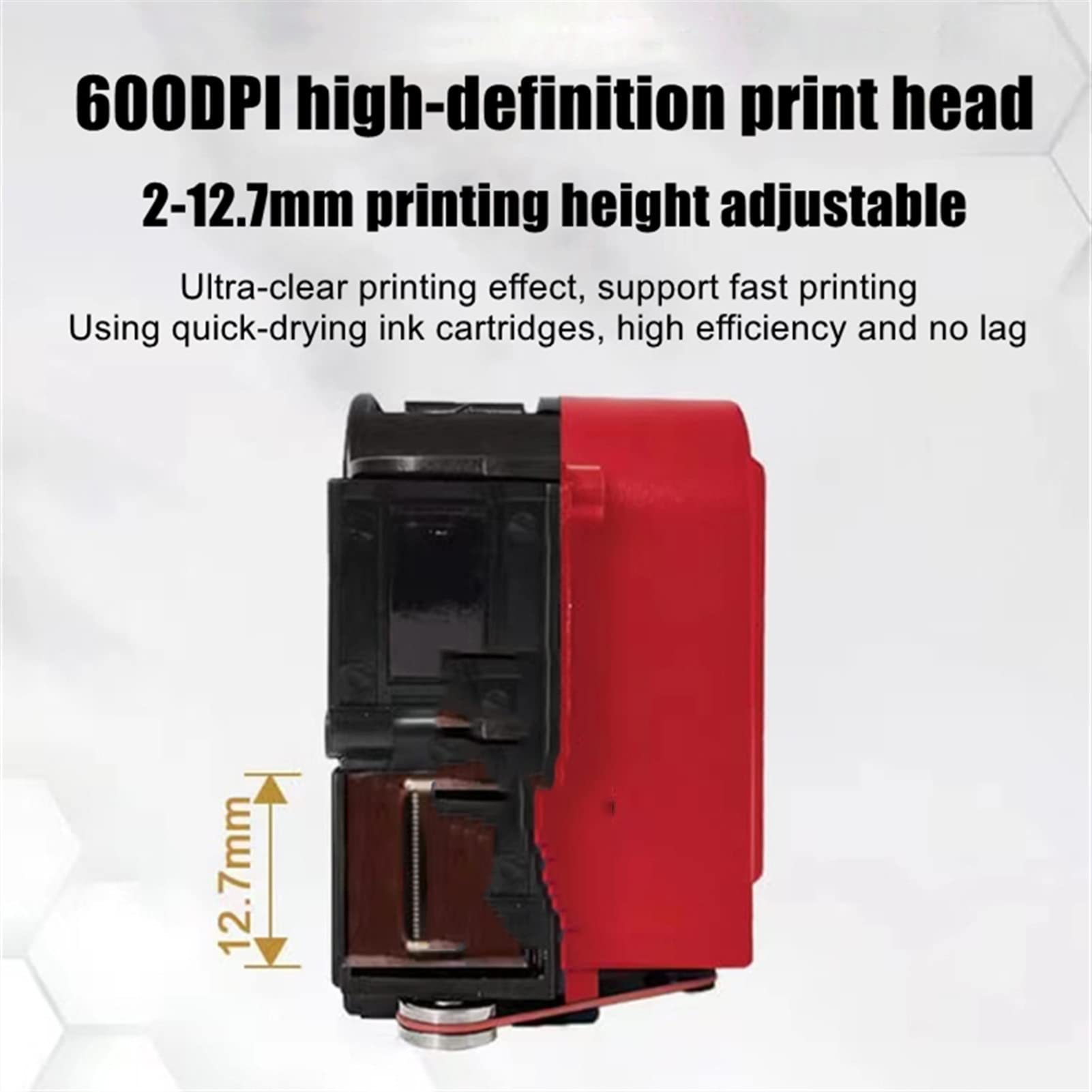 English 12.7mm Ekran dotykowy Qr. Prętowy kod partii Data Logo Etykieta Wygasa Portable Handheld Jet Thermal Inkjet Drukarka