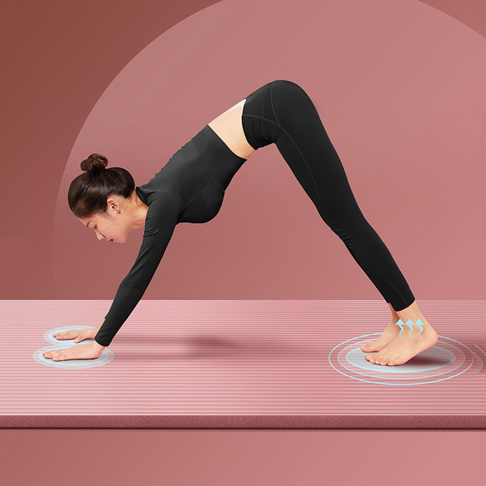 HUHJYUGE Esterilla Yoga Antideslizante, Esterilla Yoga Gruesa y Cómoda, Esterilla Pilates, Esterilla Fitness, con Correa y Bolsa de Transporte, para Realizar Deporte en Casa (C 185x80x1.5cm)