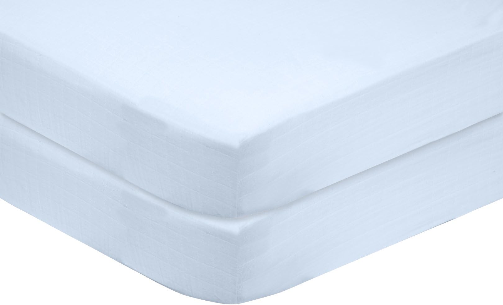 IDEAhome Jersey Knit Portable Mini Crib Sheet with Fitted Stretch, Ideal for Playard Mattress, 38” x 24” x 5”, Blue, 2 Pack