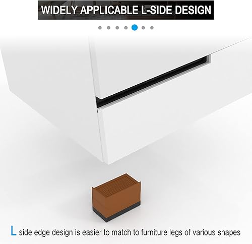 Miniatura 5 de Elevadores de muebles de cama ajustables, elevación en alturas de 1.6 pulgadas o 3.2 pulgadas, elevadores rectangulares resistentes para cama,