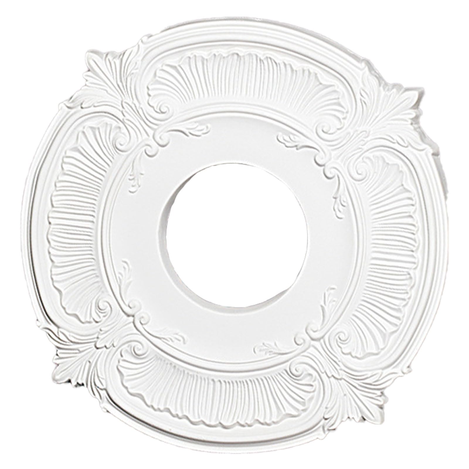 Foelanne White A Pu Decorative Ceiling Light Medallion White 29.3-74Cm No Drilling(,33.5Cm)