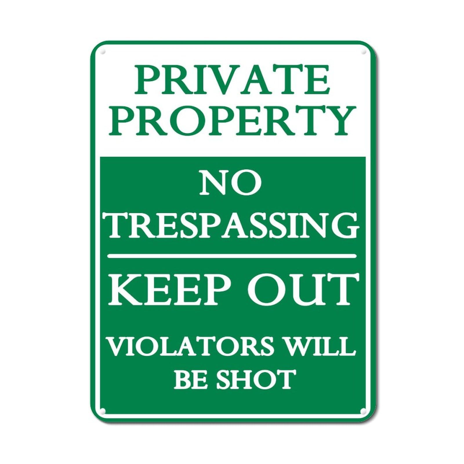 ENEDNATE Private Property No Trespassing Vintage Warning Metal Sign 12x16 Inch Modern Waterproof Caution Notice Aluminum Tin Signs for Indoor & Outdoor Road Community Street Park Decoration Wall Art
