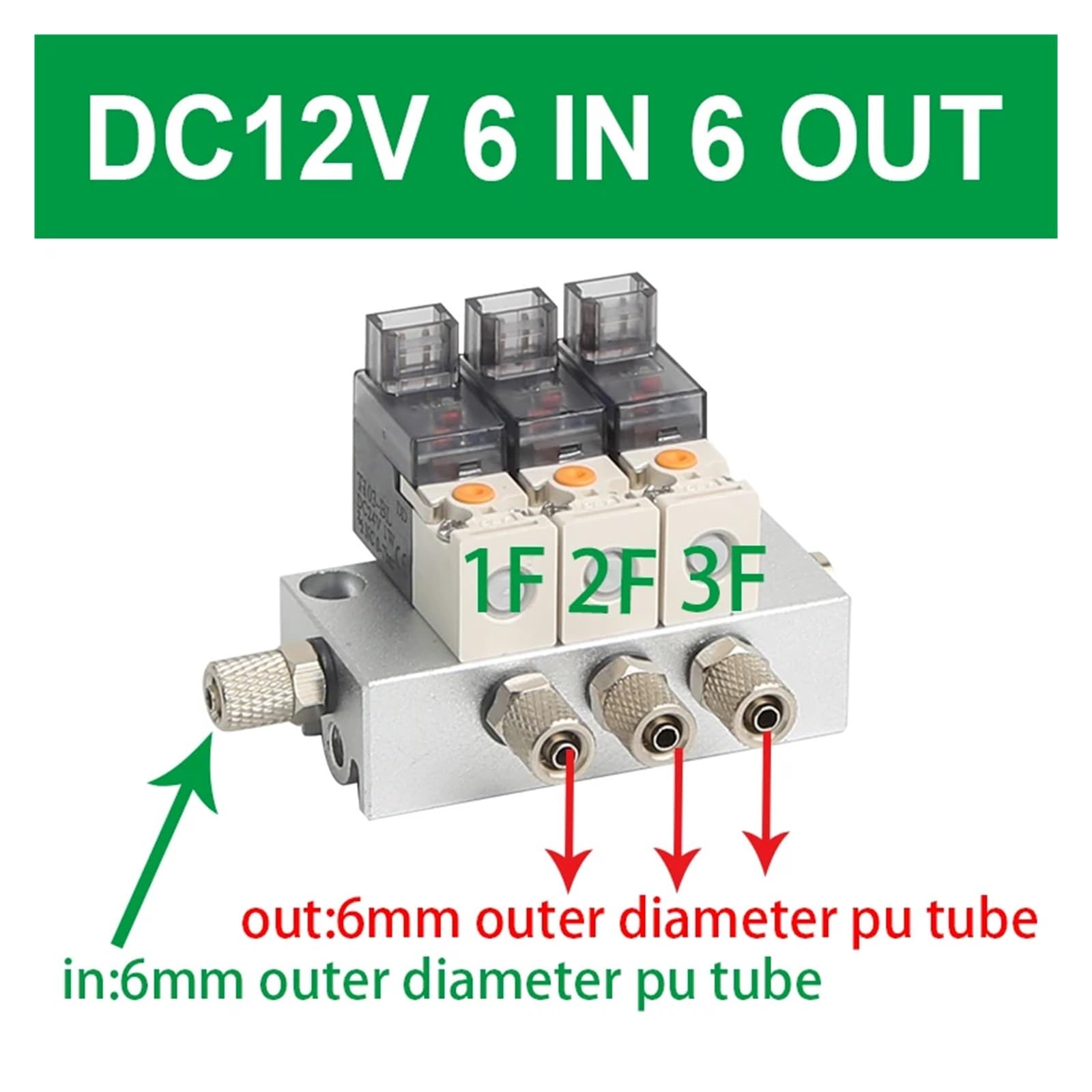 Uniwersalny mikrozawór elektromagnetyczny dodatni i ujemny, dwupozycyjny, trzy normalnie zamknięte, 101-220 V/12 V/24 V (101-12v-6)