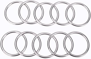 10 Pcs Metal O Rings 2 Inch Heavy Duty 304 Stainless Steel Welded O Ring Multi-Purpose O-Ring for Macrame, DIY Crafts, Hardware, Bags, Camping Belt, Dog Leashes, Keychain, Purse.