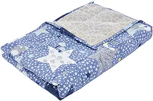 YnM Weighted Blanket(41''x60'', 10lbs) 100% Cotton Material with Glass Beads, Polar Bear