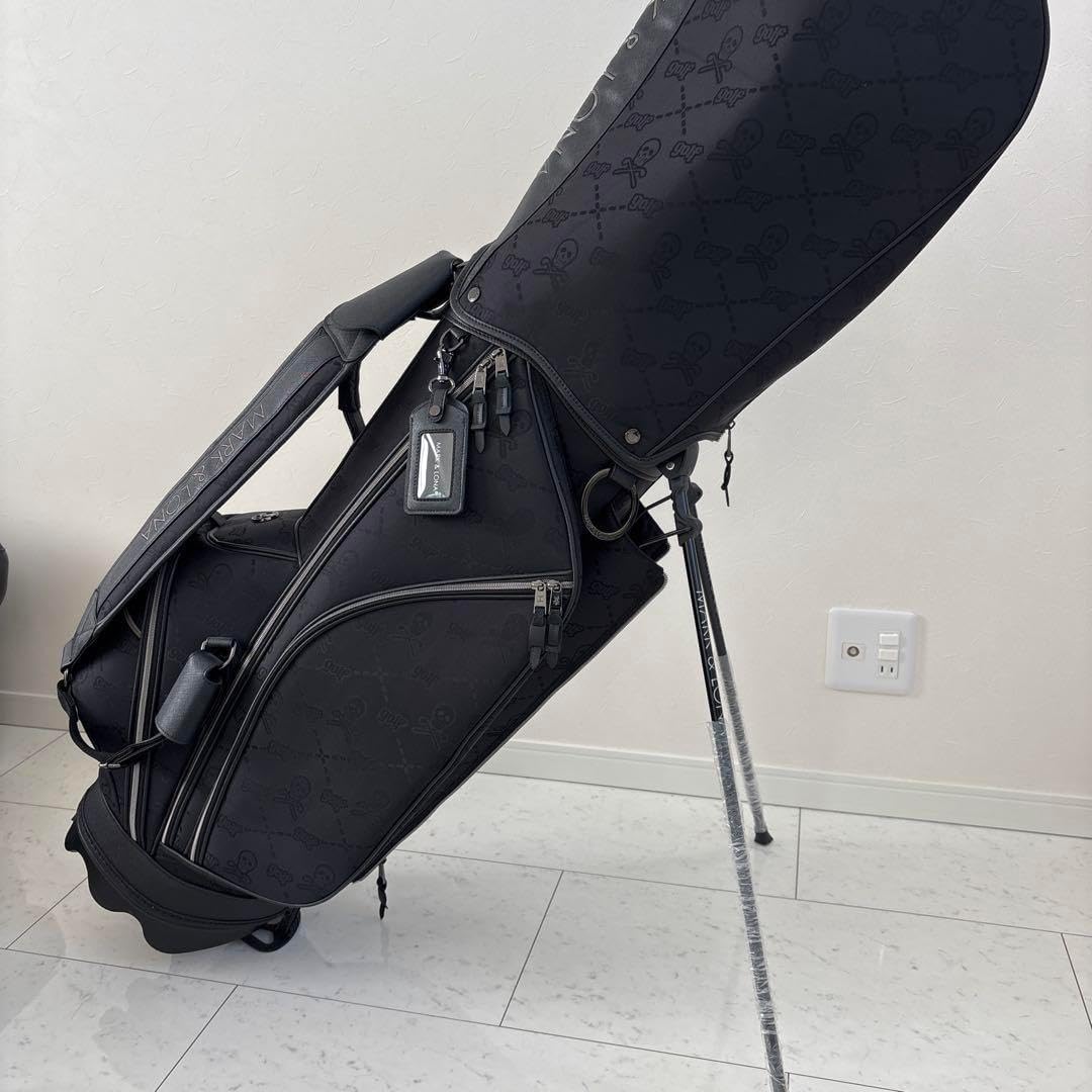 マークアンドロナ ゴルフ キャディバッグ ブラック スカルパターン