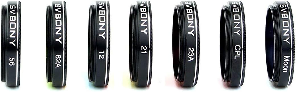 SVBONY Telescope Filter 1.25 inches Moon Filter CPL Filter, for Enhance Lunar Planetary Views Reduces Light Pollution, Bundle with SV133 Filter Wheel Multiple 5 Position Filter Wheel