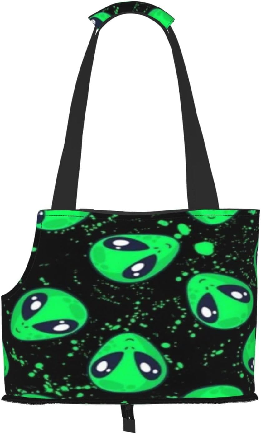 Rainbow Splatter Space Alien Third Eye Portable Pet Purse Carrier Sling, Hands-Free Travel Dog and Cat Carrier for Small Dogs and Cats