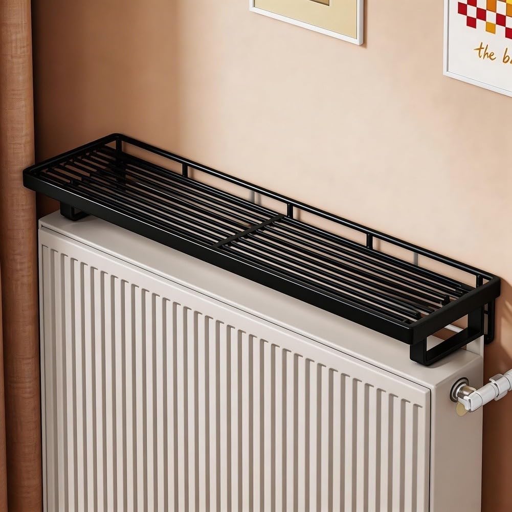 para soporte para estantería Radiador 50cm para acero Calor(Black 40mm)