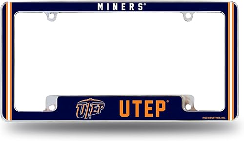 Miniatura 120 de Rico Industries NCAA Classic 12" x 6" Chrome All Over Automotive License Plate Frame for Car/Truck/SUV
